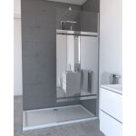 Pack paroi de douche 90x200cm - bande miroir - barre de fixation extensible et profil chrome Pack paroi de douche 90x200cm - bande miroir - barre de fixation extensible et profil chrome