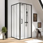 Pack paroi porte de douche serigraphiee - 90x200cm + paroi retour - 90x200 cm - porte pivotante Pack paroi porte de douche serigraphiee - 90x200cm + paroi retour - 90x200 cm - porte pivotante