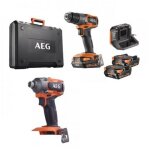 Pack perceuse � percussion brushless 18v + visseuse � chocs brushless 18v - ck18 - ac - 2bl - x02b aeg ...