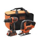 Pack perceuse et scie sauteuse sans fils black and decker 18v