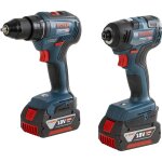 Pack perceuse et visseuse  chocs bosch gdr 18v - 200 + gsr 18v - 55 18v li - ion 4ah - 06019j2108