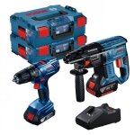 Pack perceuse - visseuse sans - fil gsr 18v - 21 + perforateur gbh 18v - 21 l - boxx - 0615990m2u bosch ...