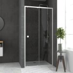Pack porte de douche coulissante blanc 100x185cm + receveur 100x80 - whity slide Pack porte de douche coulissante blanc 100x185cm + receveur 100x80 - whity slide