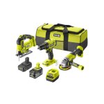 Pack ryobi 3 outils 18v one + - 2 batteries 4, 0ah - 2. 0ah - 1 chargeur - rck183a - 242s