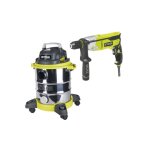 Pack ryobi aspirateur eau et poussire - 1250w - 20l - rvc - 1220i - g - perforateur burineur sdsplus ...