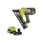 Pack ryobi cloueur de finition inclin� � air comprim� r15gn18 - 0 - 18v one + - 1 batterie 2. 0ah - 1 ...