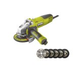 Pack ryobi meuleuse d'angle 1010w 125mm rag1010 - 125sf - kit 6 disques 125 mm Pack ryobi meuleuse d'angle 1010w 125mm rag1010 - 125sf - kit 6 disques 125 mm