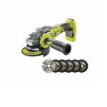 Pack ryobi meuleuse d'angle brushless 18 v one + - sans batterie ni chargeur r18ag7 - 0 - kit 6 disques ...