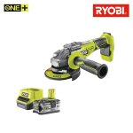 Pack ryobi meuleuse d'angle brushless 18v one + r18ag7 - 0 - 1 batterie 18v 5. 0ah - 1 chargeur rapide ...