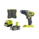 Pack ryobi perceuse visseuse 18v one + - 1 batterie lithiumplus 2, 5 ah 1 chargeur rapide - r18dd2 - ...