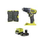 Pack ryobi perceuse visseuse r18dd2 - 0 - 18v one + - 1 batterie 2. 0ah - 1 chargeur rapide rc18120 - ...