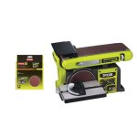 Pack ryobi ponceuse  bande et  disque stationnaire 370w rbds4601g - 10 disques diamant auto agrippants ...