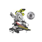 Pack ryobi scie  onglet radiale lectrique ems254l - 2000w - 254mm - lame carbure - sb254t48a1