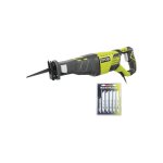 Pack ryobi scie sabre lectrique rrs1200 - k - 1200w - lot de 6 lames universelles - bois et mtal - ...
