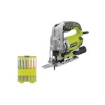 Pack ryobi scie sauteuse pendulaire �lectrique 680w rjs1050 - k - coffret de 10 lames rak10jsb