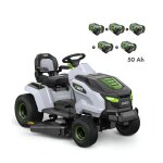 Pack tracteur �lectrique � batterie � �jection lat�rale et mulching, 5 batteries 10ah et chargeur rapide ...