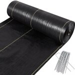 Paillage pour plante 2m x 25m 70g / m, toile de paillage anti - mauvaises herbes anti - uv avec 30 crampons ...