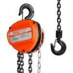 Palan  chane manuel - vevor - 1t 2, 8m capacit levage - acier alli g80 frein double cliquet guidage ...