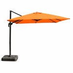 Palatino - parasol carr� 3x3 d�port� rotatif orange en aluminium