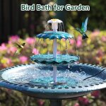 Palone - bain d'oiseaux à 3 niveaux avec pompe solaire, fontaine solaire bricolage, poignées amovibles ... Palone - bain d'oiseaux à 3 niveaux avec pompe solaire, fontaine solaire bricolage, poignées amovibles ...