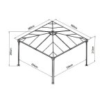 Palram - gazbo tonnelle 13m gris anthracite - 702780