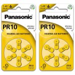 Panasonic lot de 2 blisters 6 piles pr10 zinc air pour appareils auditifs