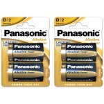 Panasonic lot de 2 lots de 2 piles alcaline power lr20 / d (mono) 1, 5 v