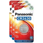 Panasonic lot de 3 blisters de 1 pile lithium cr2430 3v Panasonic lot de 3 blisters de 1 pile lithium cr2430 3v