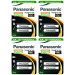 Panasonic lot de 4 blisters 2 piles rechargeable nimh aa (mignon) / hr6 - 2450 mah 1, 2v