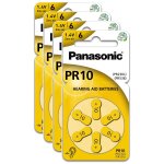 Panasonic lot de 4 blisters 6 piles pr10 zinc air pour appareils auditifs