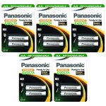 Panasonic lot de 5 blisters 2 piles rechargeable nimh aa (mignon) / hr6 - 2450 mah 1, 2v