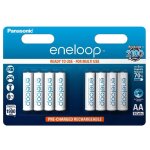 Panasonic eneloop lot de 8 piles rechargeables lr06 - aa 1900 mah blanc