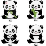 Panda crochet adhsif mural, 4 pices porte serviette salle de bains en acier inox auto - adhsif impermable ...