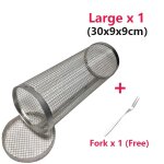 Panier de barbecue a griller roulant en acier inoxydable, support de barbecue en maille anti - fuite, ...