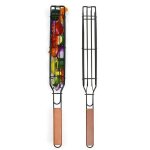 Panier de barbecue portable, accessoires pour grill d'ext�rieur, pour l�gumes, crevettes, viande, steak ...
