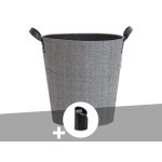 Panier � b�ches et � granul�s dama rond gris + pelle � granul�s - le marquier