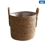 Panier de fleurs nordique fait a la main, panier de rangement en rotin de paille, pot de fleur d'int�rieur, ...