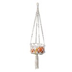 Panier a fruits suspendu ajour� en coton, ligne de coton, pot de fleur, d�coration de maison