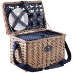 Panier pique - nique en osier gris