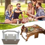 Panier de pique - nique pliable, plateau a snack, support divers, table d'extrieur compacte et portable ...