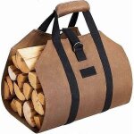 Paniers et sacs  bois de chauffage panier de chemine en toile en bois porte - bches extra large panier ...