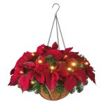 Panier suspendu de nol pr - clair floqu avec des dcorations mixtes et des lumires led, des pommes ...
