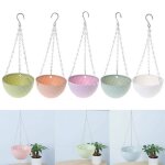 Panier suspendu rond en plastique imitation rotin, pot de fleur, pour jardin balcon, succulent d��cor ...