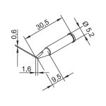 Panne de fer  souder 1, 6mm burin ersa 102 cd lf 16