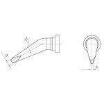Panne de fer  souder forme burin coude, 0, 8mm weller lt - hx