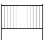 Vidaxl panneau cl�ture et poteaux acier enduit poudre 1, 7x1, 25 m noir