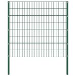 Panneau de cl�ture avec poteaux fer 1, 7 x 1, 6 m vert