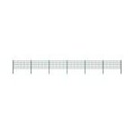 Panneau de clture avec poteaux fer 10, 2 x 0, 8 m vert