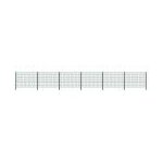Panneau de clture avec poteaux fer 10, 2 x 1, 2 m vert