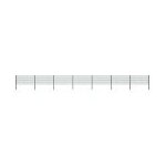 Panneau de clture avec poteaux fer 11, 9 x 0, 8 m vert